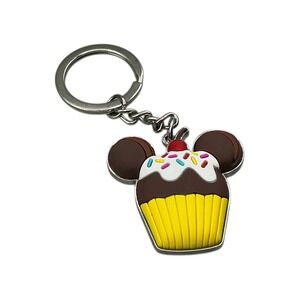 Disney Mickey Mouse Cupcake Keychain Cherry Sprinkles Chocolate Frosting
